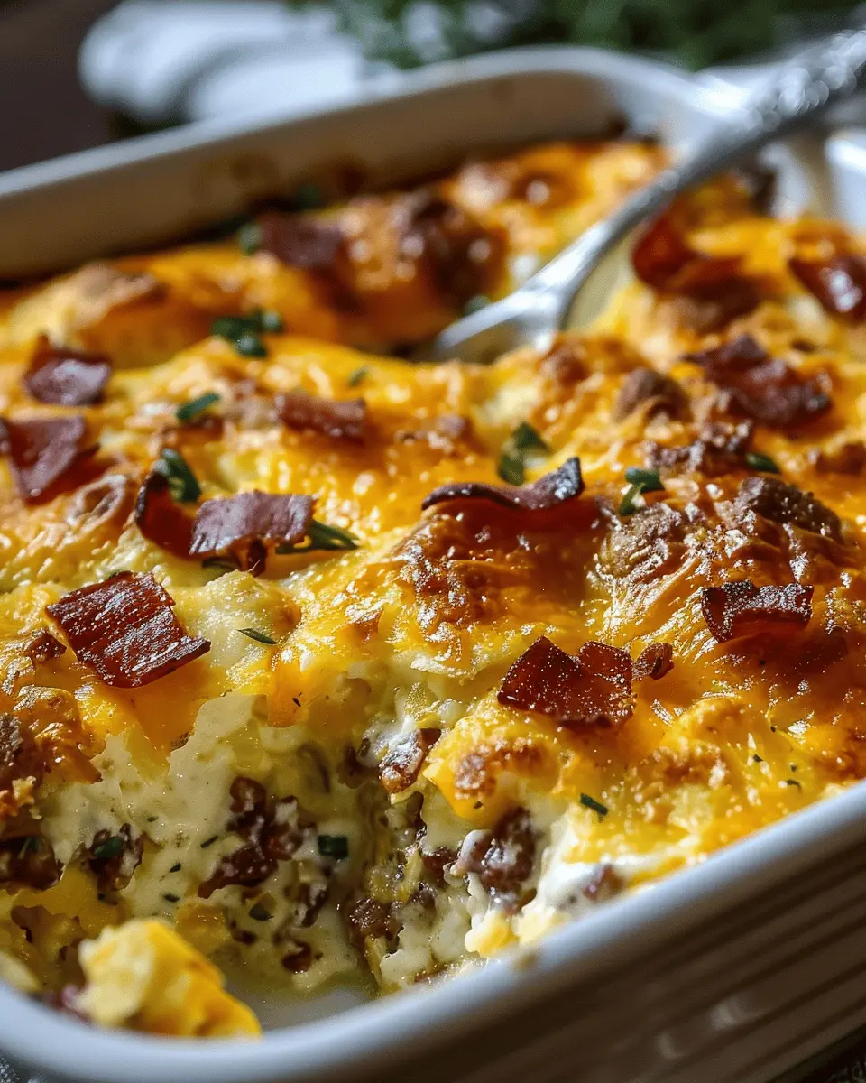 Crack Breakfast Casserole: Indulgent Turkey Bacon & Chicken Ham Delight