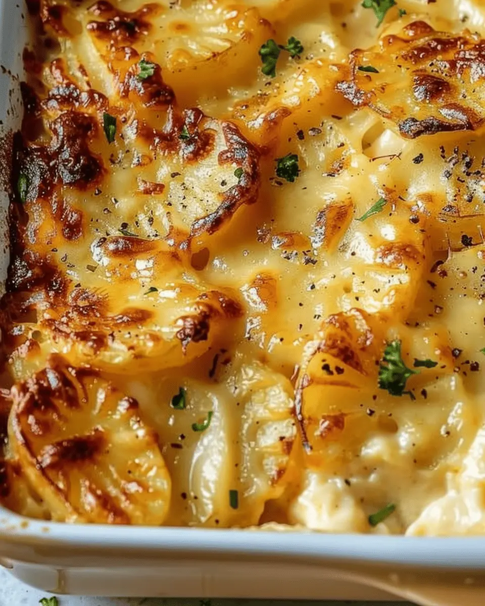 Dad’s Creamy & Cheesy Au Gratin Potatoes with Turkey Bacon Bliss
