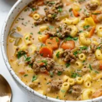 One-Pot Macaroni Cheeseburger Soup