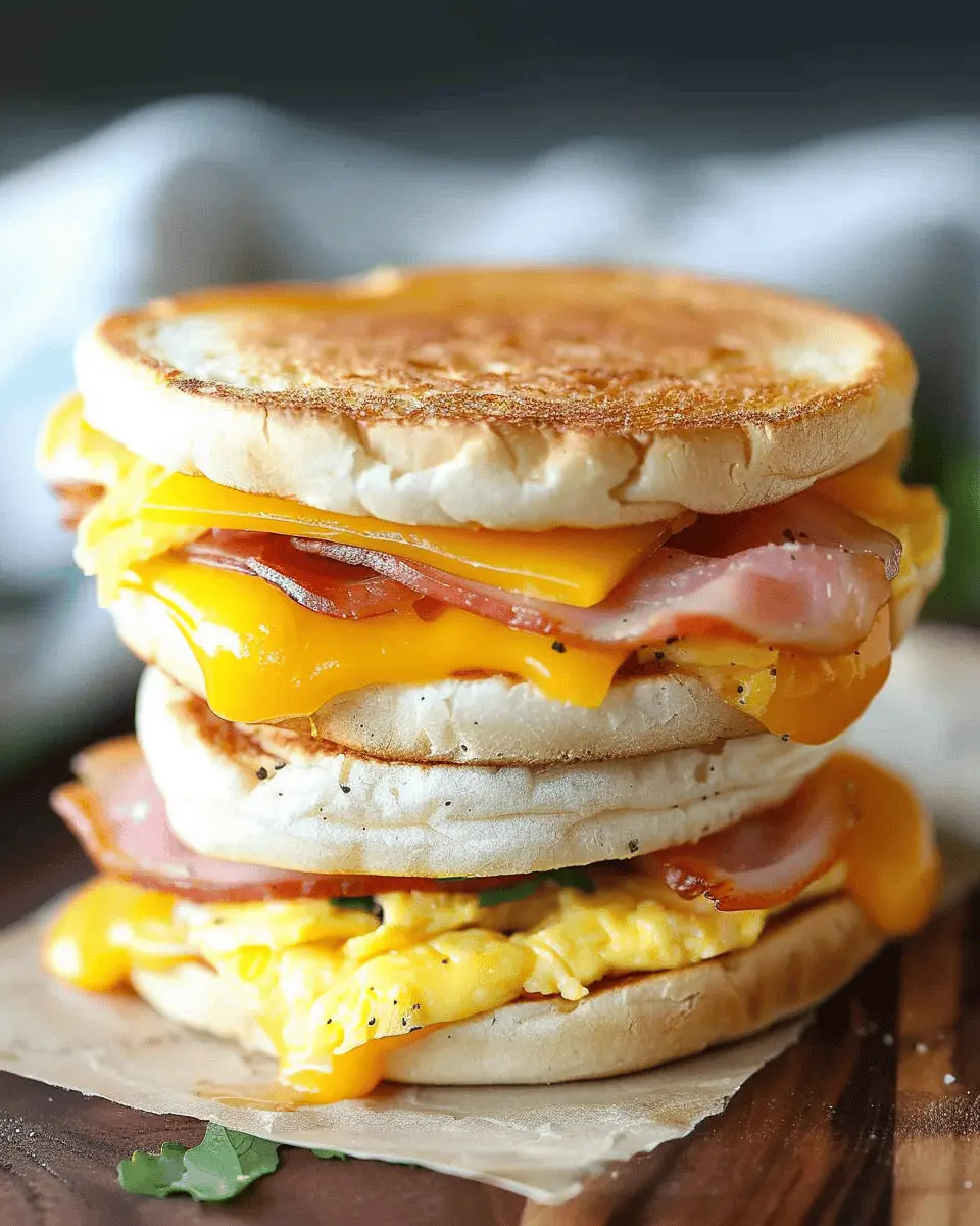 Freezer Breakfast Sandwiches: Easy Turkey Bacon & Chicken Ham Recipe