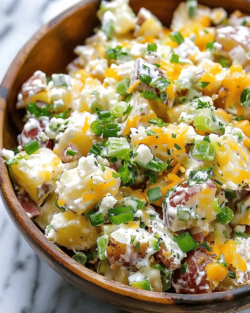 Loaded Baked Potato Salad: Indulgent Twist with Turkey Bacon and Chicken Ham