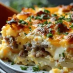 Sausage, Egg, and Cream Cheese Hashbrown Casserole