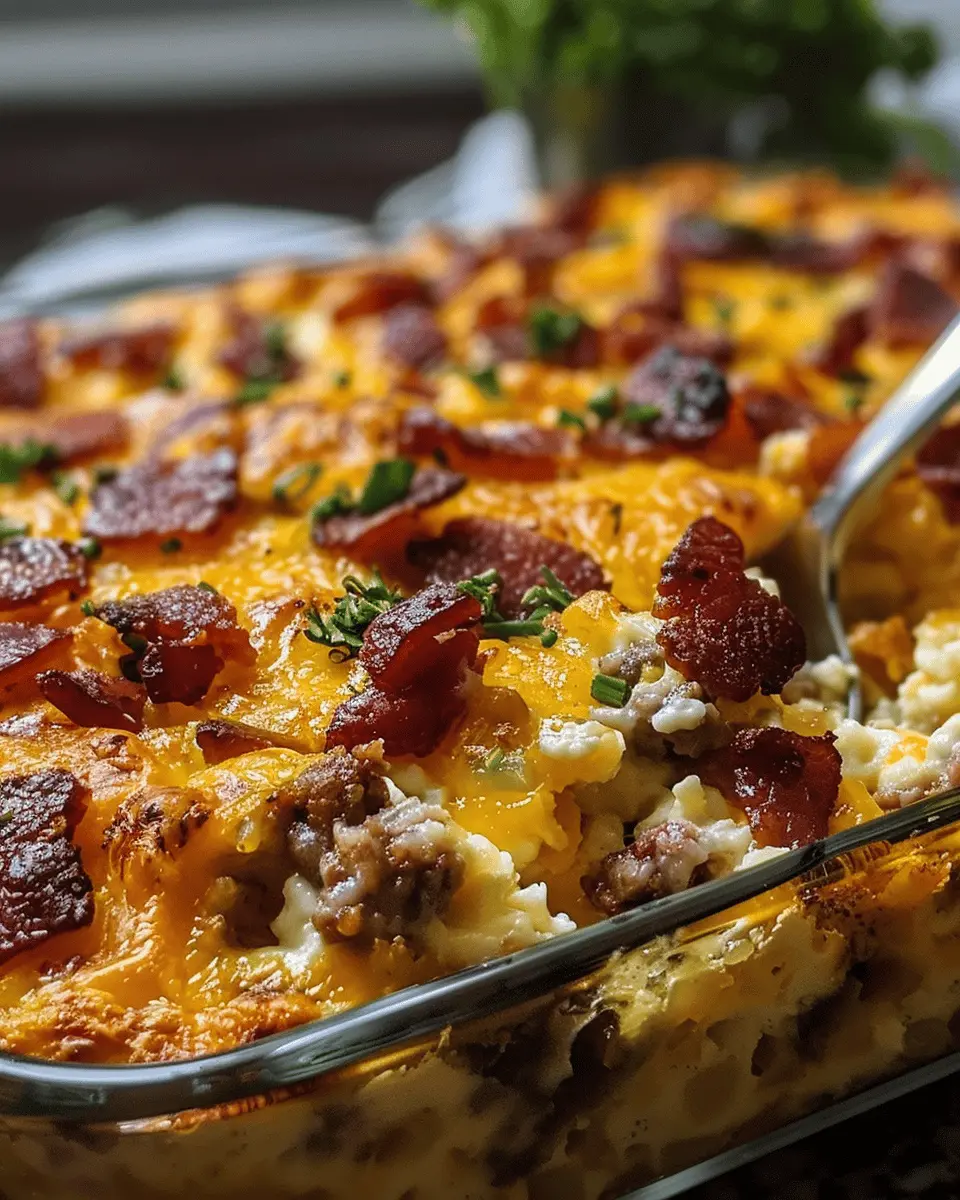 Crack Breakfast Casserole: Easy Recipe with Turkey Bacon and Chicken Ham