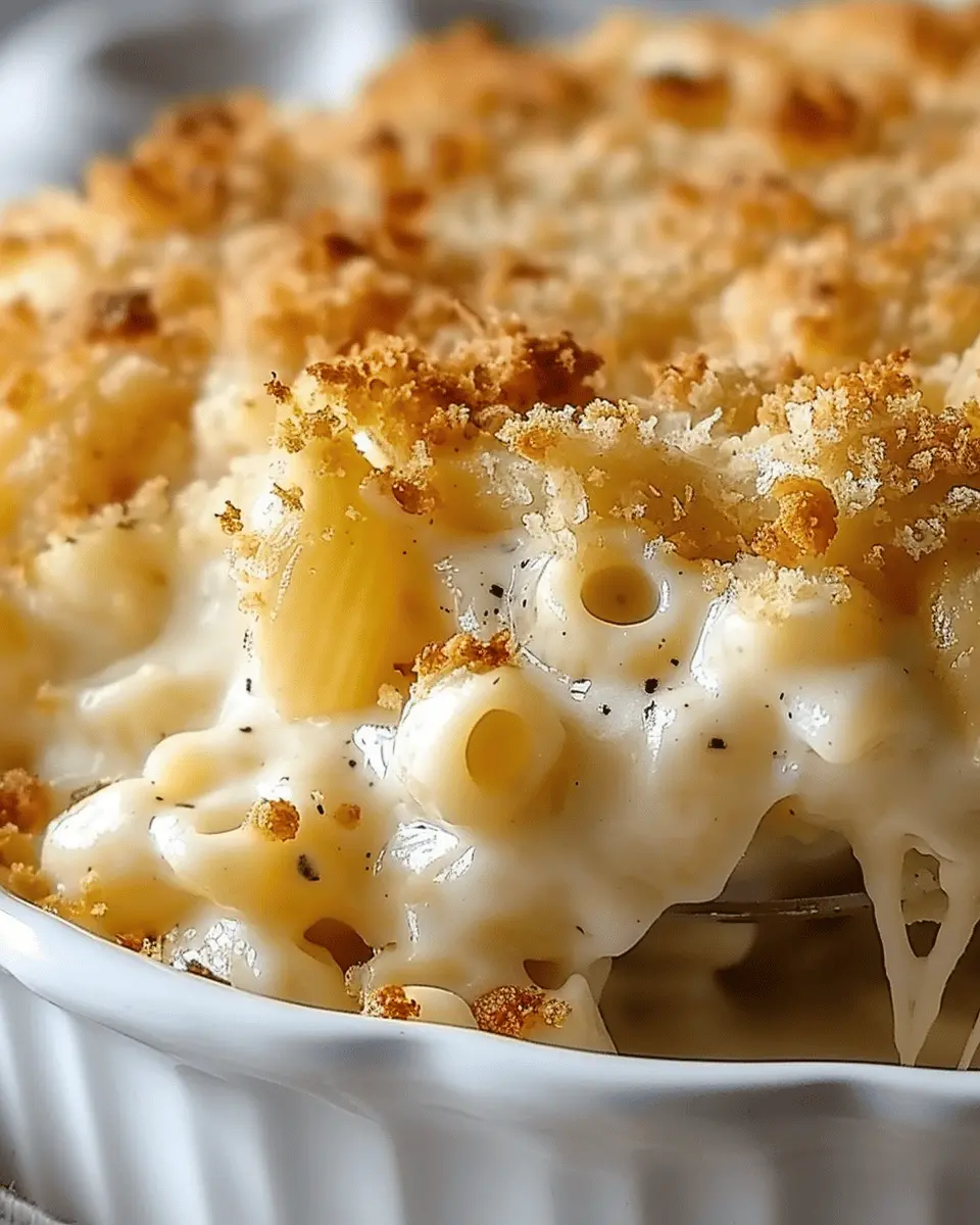 Creamy Baked Mac and Cheese with Crunchy Turkey Bacon Bliss