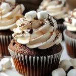 Decadent Hot Chocolate Cupcakes with Marshmallow Buttercream
