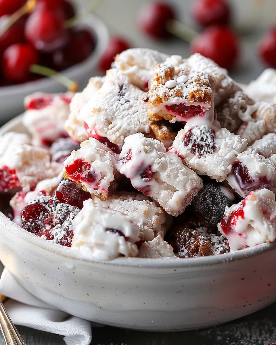 Cherry Cheesecake Puppy Chow Delight: An Indulgent Treat to Savor