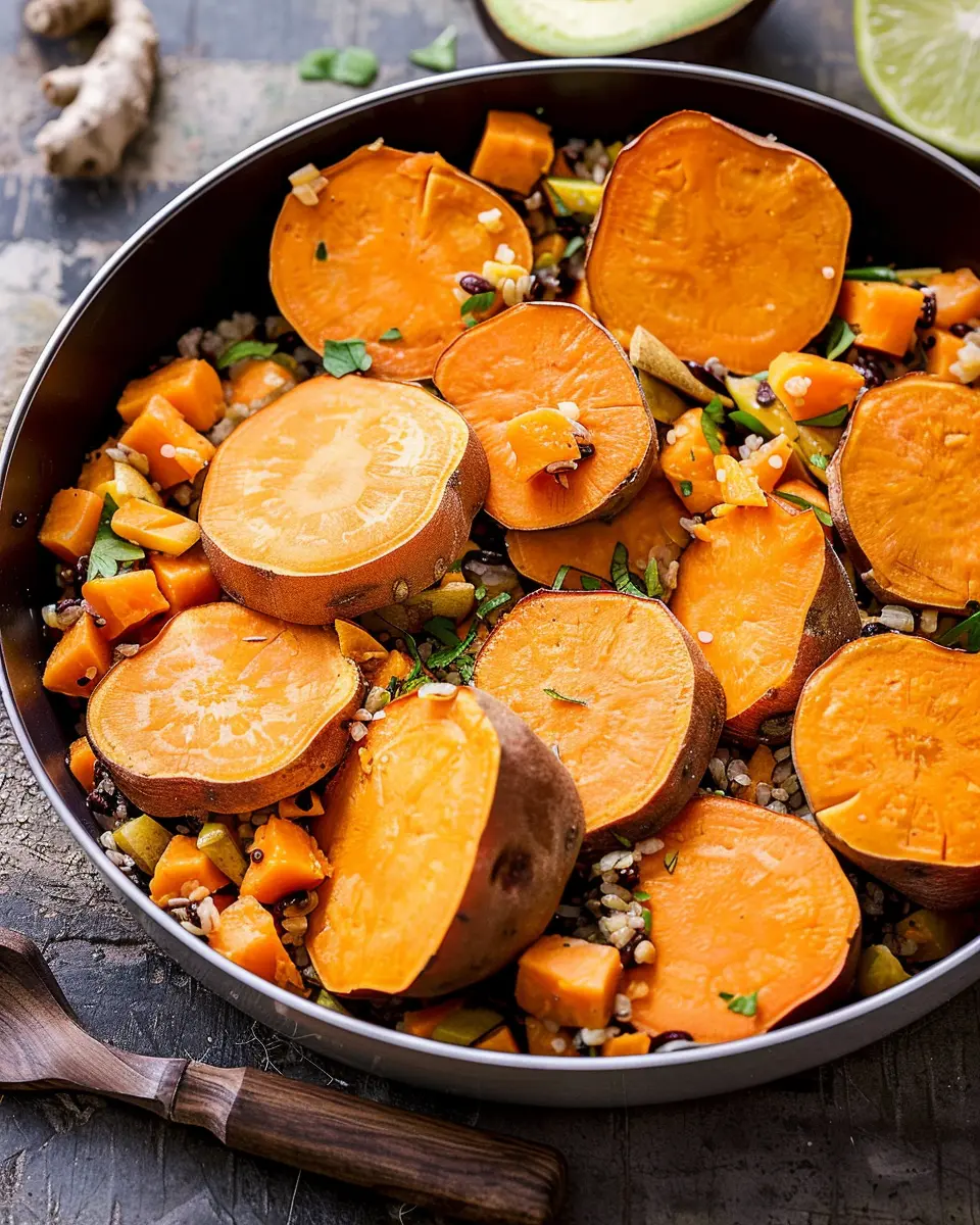 Southwest Sweet Potato: Easy Turkey Bacon &amp; Chicken Ham Bake