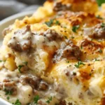 Biscuits and Gravy Breakfast Casserole