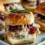Thanksgiving Leftover Turkey Cranberry Sliders