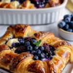 Blueberry Cream Cheese Croissant Casserole