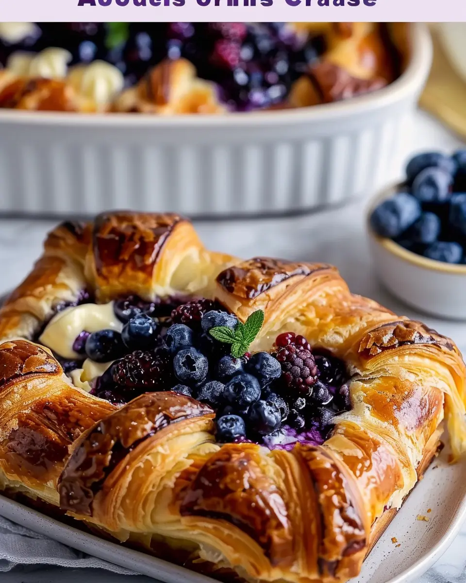 Blueberry Cream Cheese Croissant Casserole: Easy &amp; Indulgent Delight