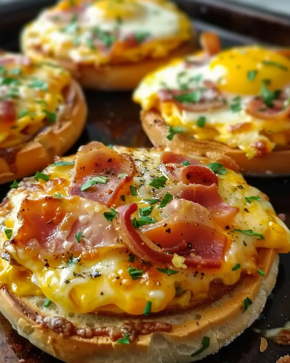 English Muffin Breakfast Pizzas: Easy Turkey Bacon Delight