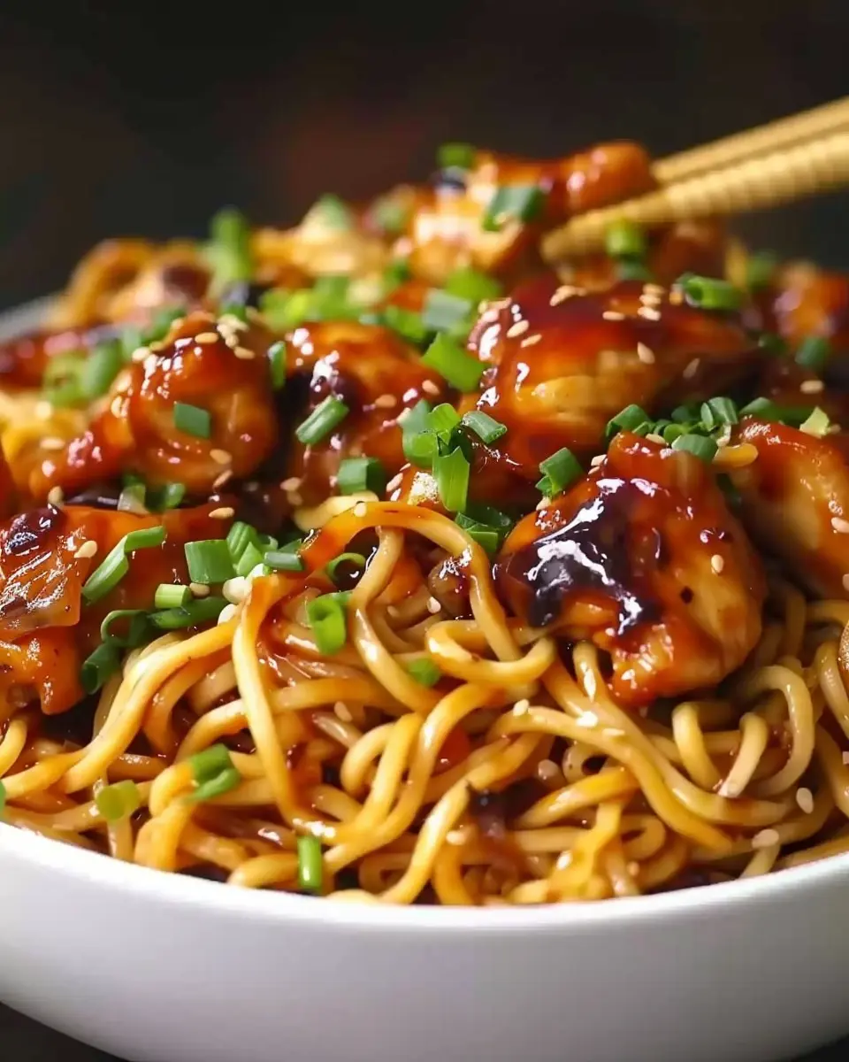 Sticky Garlic Chicken Noodles: Easy Recipe for a Flavorful Meal