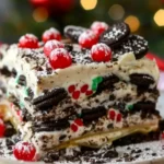 No-Bake Christmas Oreo Lasagna