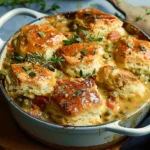 Savory Breakfast Pot Pie with Honey Butter Biscuit Topping