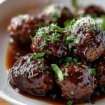 Tender Red Wine Braised Meatballs