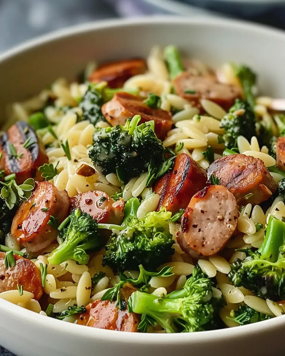 Chicken Sausage and Broccoli Orzo: Easy One-Pot Delight
