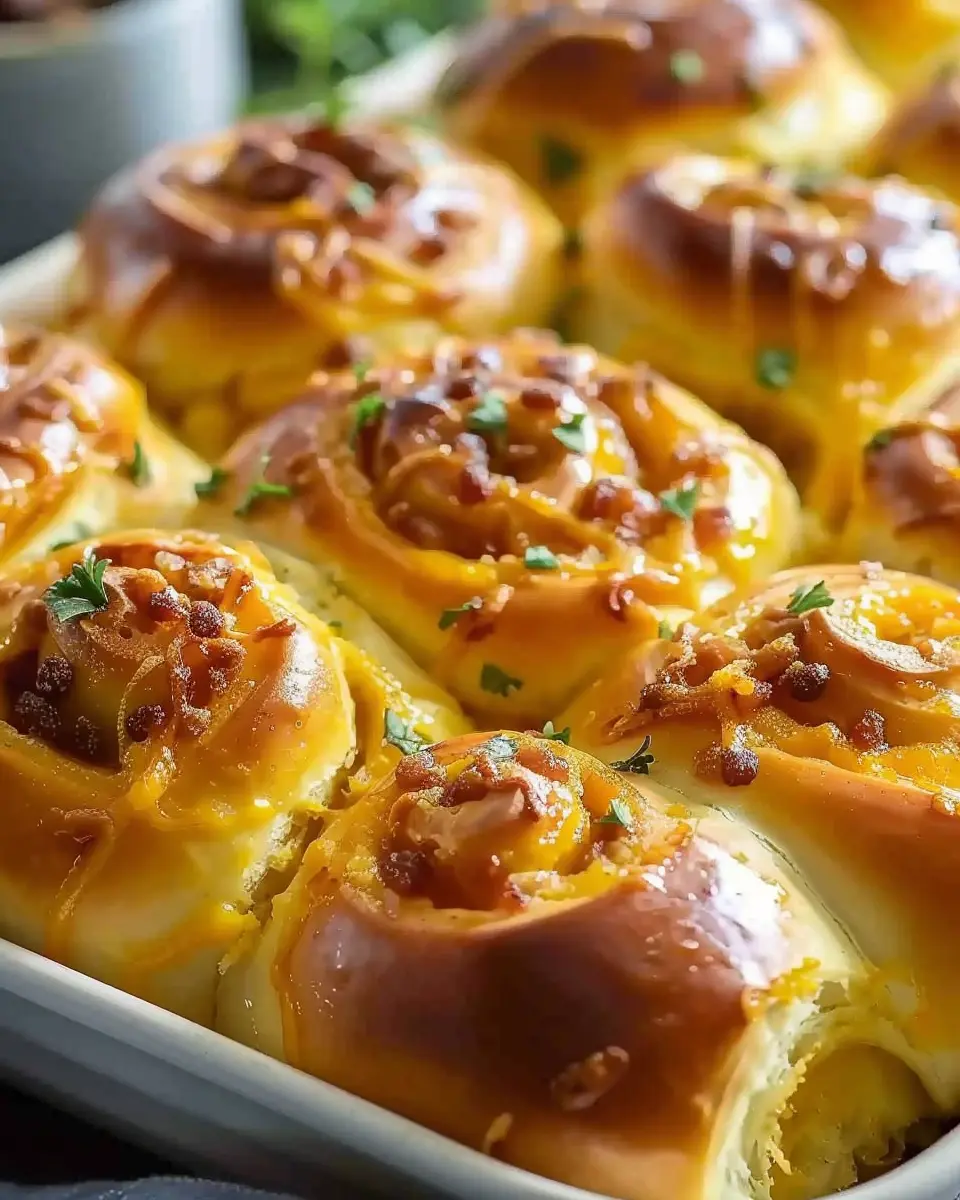 Irresistible Breakfast Rolls with Turkey Bacon and Chicken Ham
