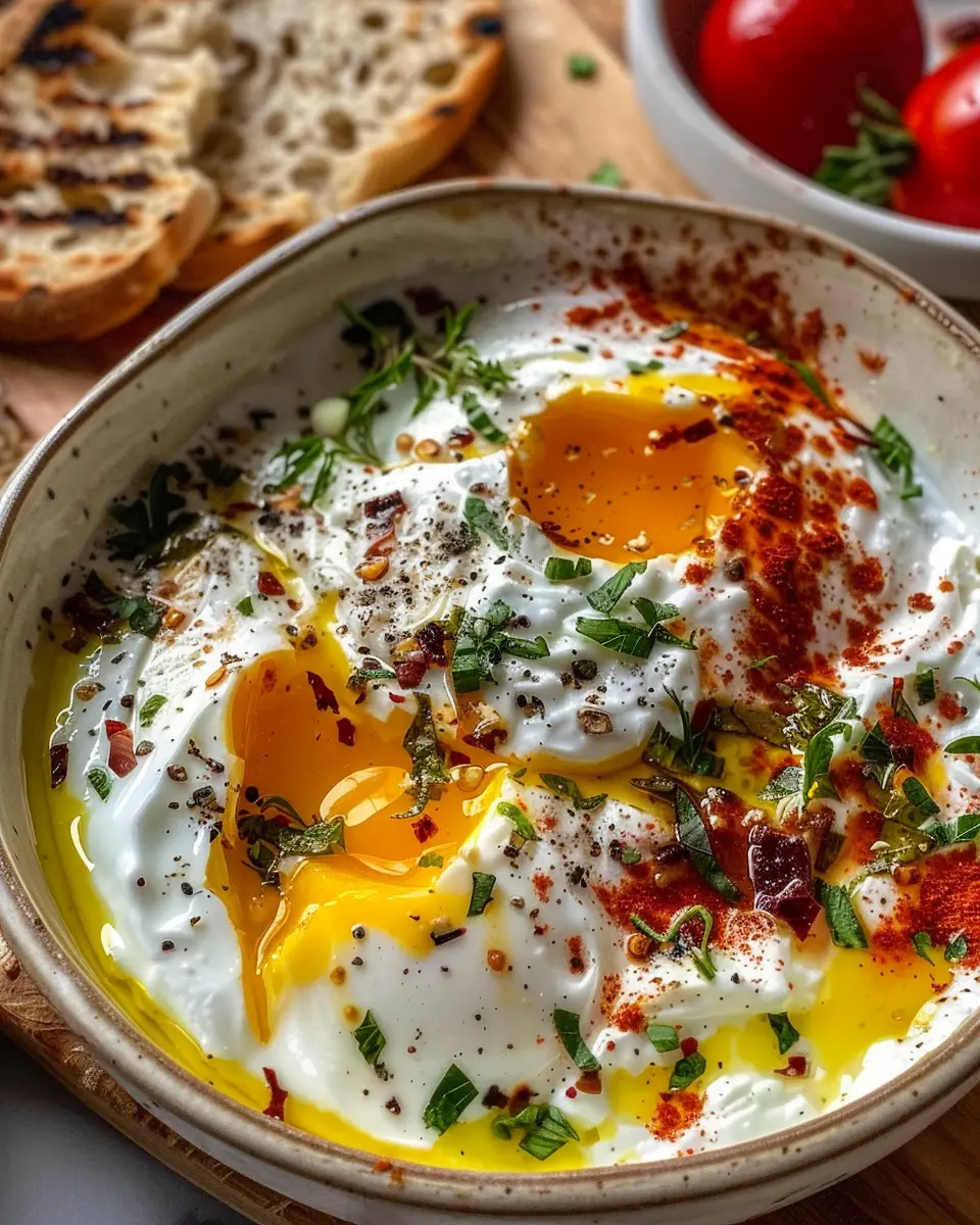 Turkish Eggs with Creamy Yogurt Butter Sauce: A Delicious Twist