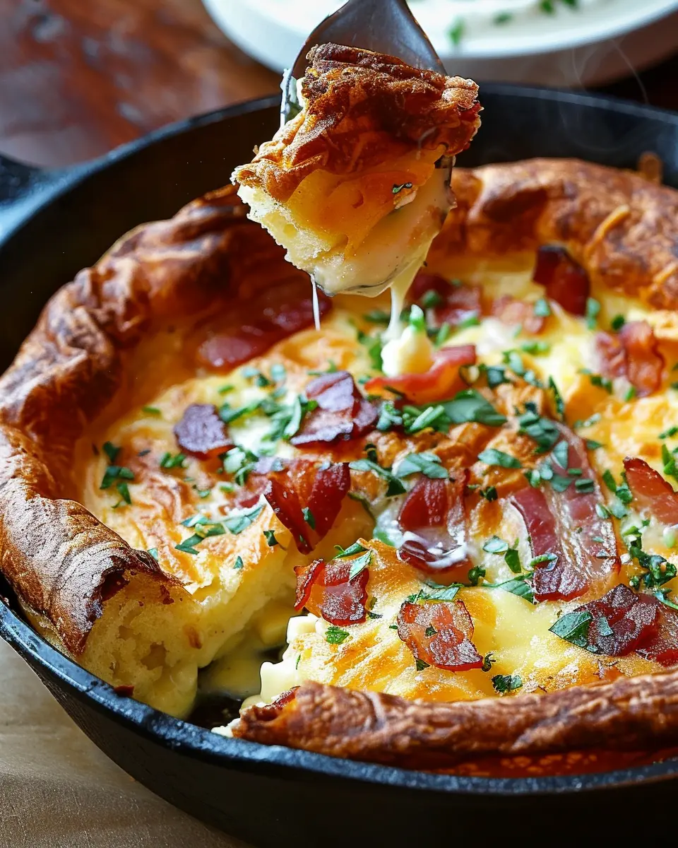 Savory Cheddar &amp; Turkey Bacon Dutch Baby: A Delightful Breakfast Treat