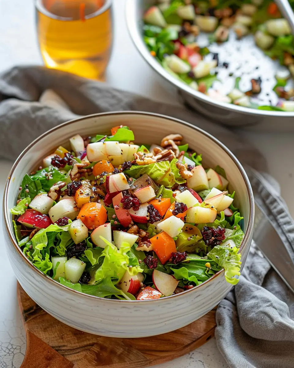 Autumn Chopped Salad Bursting with Apple Cider Vinaigrette Flavor