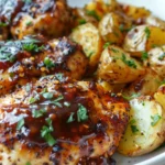 Honey BBQ Chicken with Garlic Potatoes Dinner Recipe