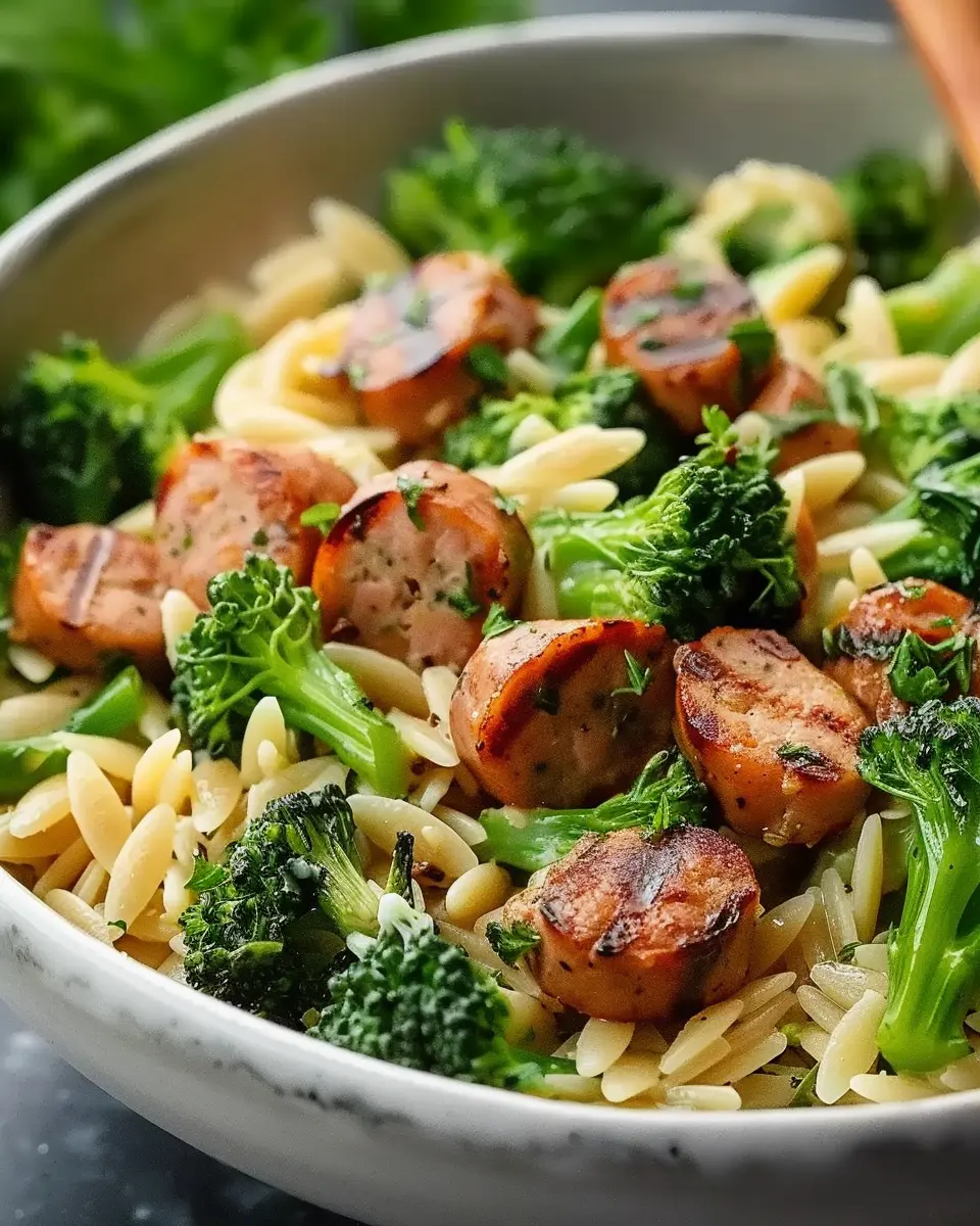 Chicken Sausage and Broccoli Orzo – Easy, Healthy Dinner Delight
