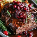 Slow-Braised Beef Roast with Cranberry Balsamic Glaze