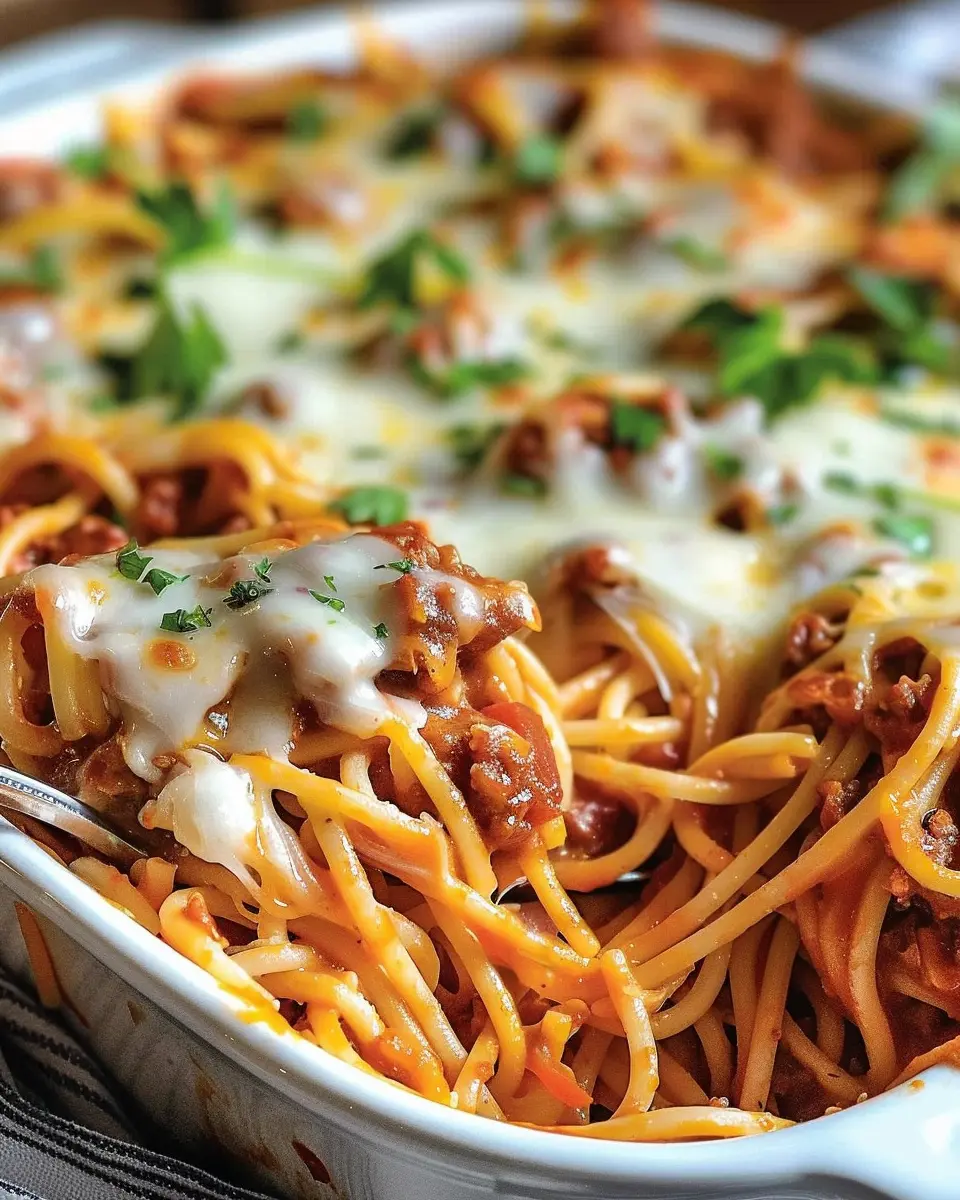 Southern Spaghetti Bake: Easy Comfort Food with Turkey Bacon and Chicken Ham
