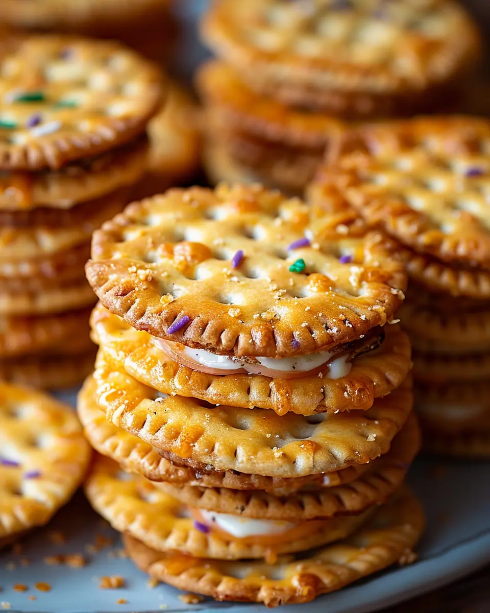 Ritz Cracker Party Sandwiches: Easy Turkey Bacon &amp; Chicken Ham Treats