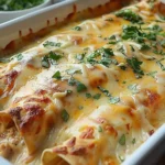 Queso Chicken Enchiladas Bake
