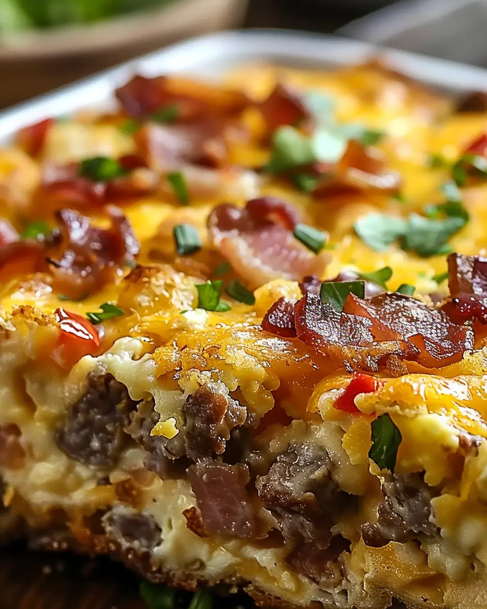 Crack Breakfast Casserole: Easy Turkey Bacon and Chicken Ham Delight