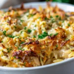 French Onion Chicken Orzo Casserole