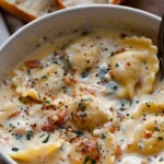 Creamy Tuscan Ravioli Soup
