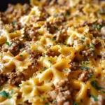 Cajun Cream Cheese Alfredo Bowties with Spiced Ground Beef