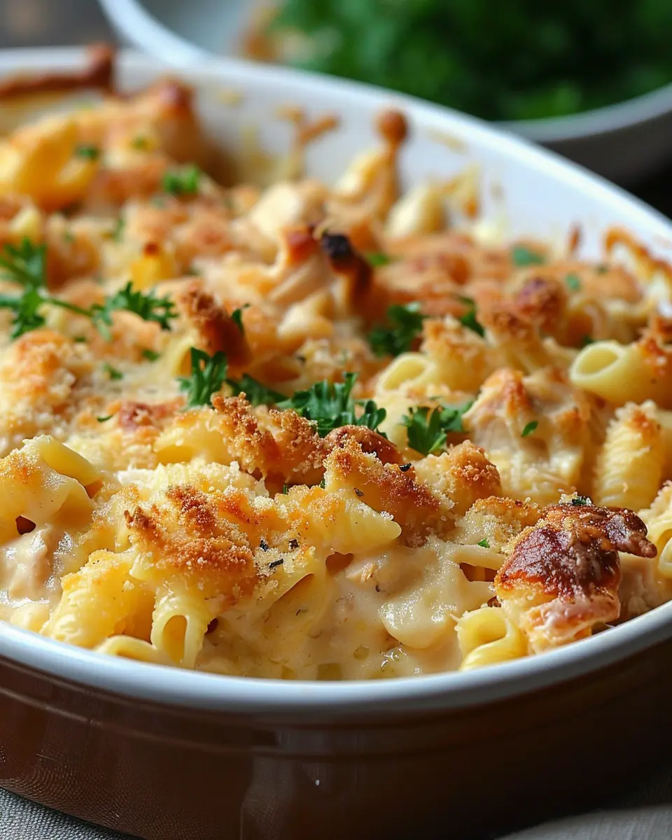 Crazy Good Chicken Pasta Casserole Recipe with Turkey Bacon Delight