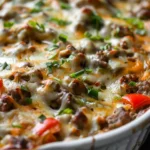 Low Carb Philly Cheesesteak Casserole