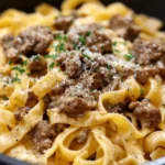 One-Pot Creamy Beef and Garlic Butter Pasta