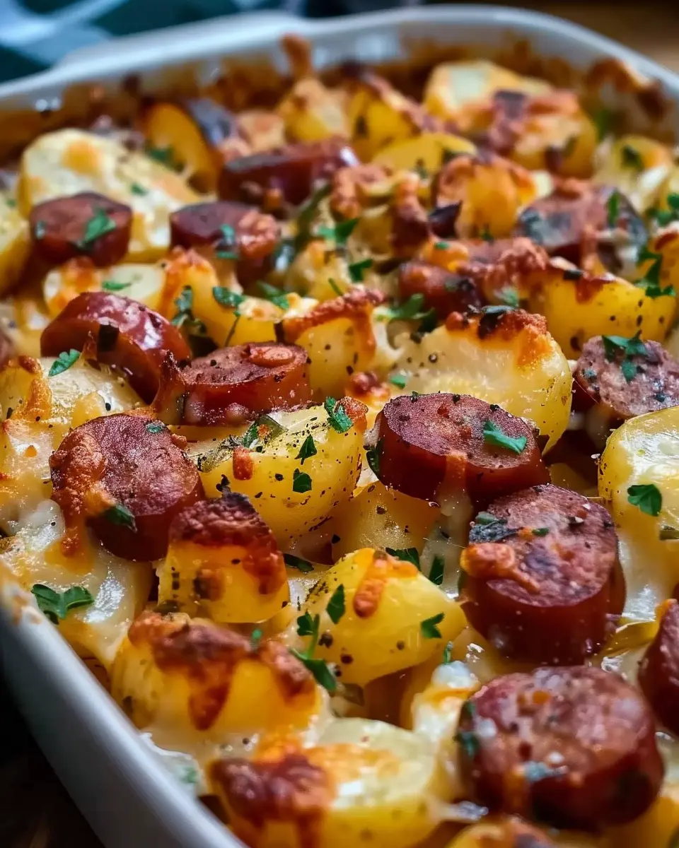Cheesy Ranch Potatoes: Indulgent Smoked Sausage Delight