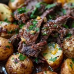 Slow Cooker Garlic Butter Beef with Potatoes – Easy Tender Recipe
