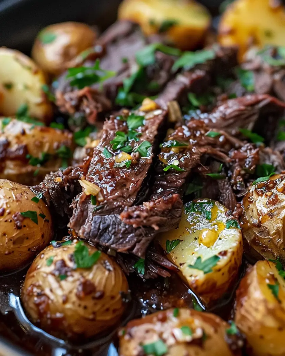 Slow Cooker Garlic Butter Beef: Easy Tender Recipe with Potatoes