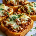 Open Face Garlic Toast Sloppy Joes