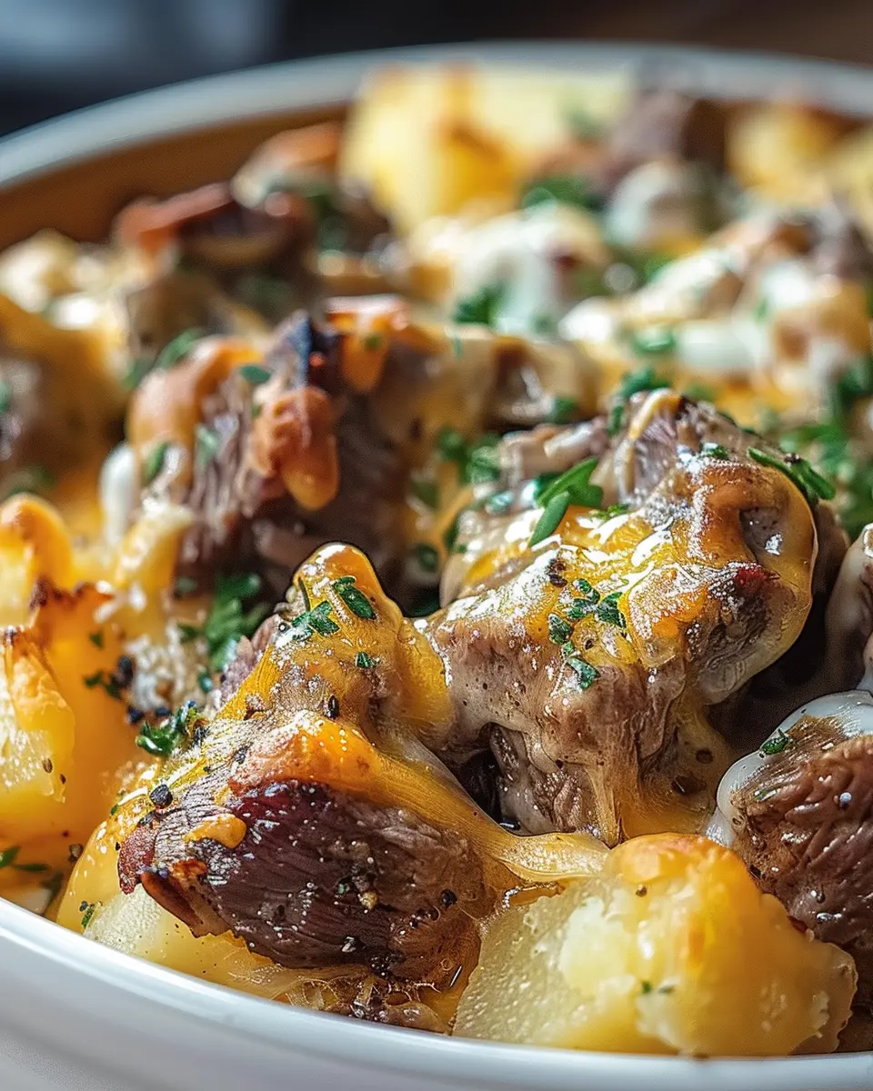 Slow Cooker Steak and Cheddar Potato Casserole: Easy Comfort Food