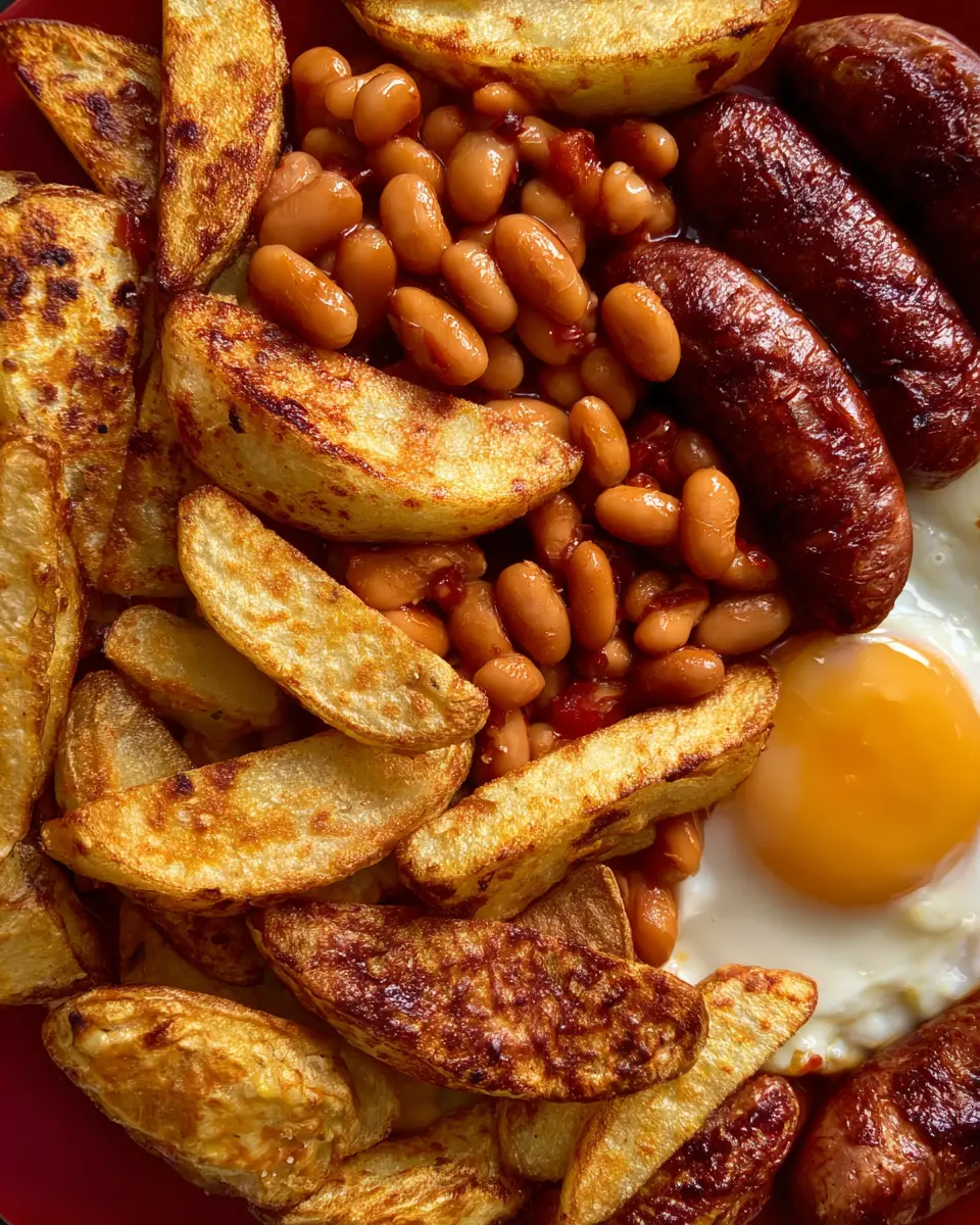 Homemade Chips with Sausages: Savory Delight with Beans