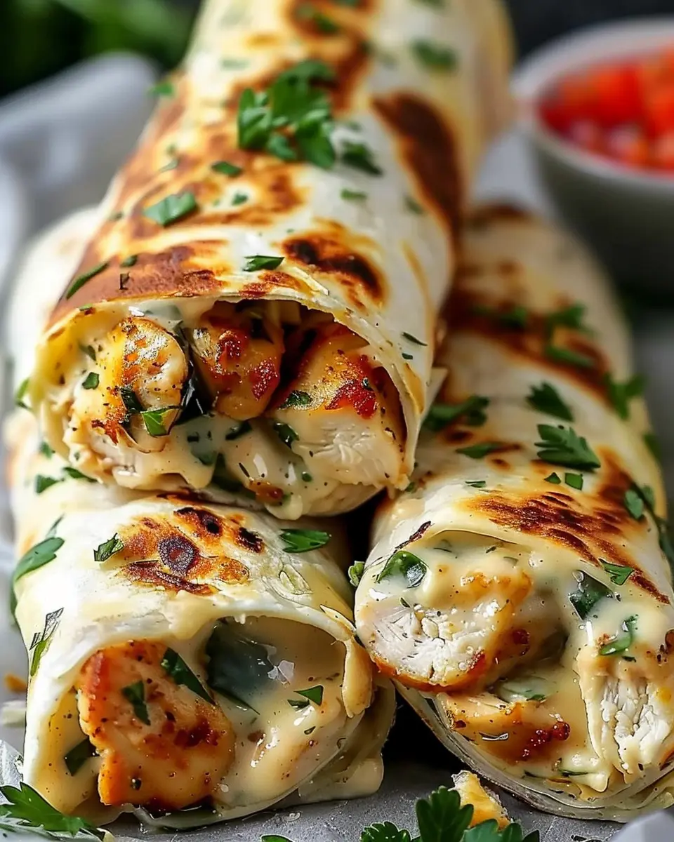 Low Carb Cheesy Garlic Chicken Wraps That You’ll Love