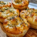 Golden Crust Garlic Rosemary Focaccia Muffins