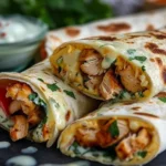 Low Carb Cheesy Garlic Chicken Wraps