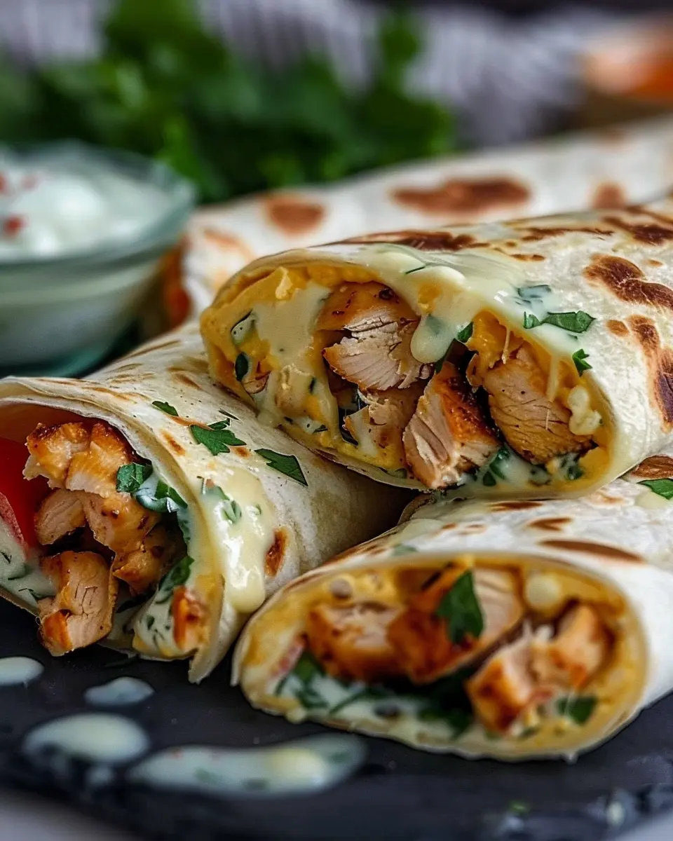 Low Carb Cheesy Garlic Chicken Wraps for Your Healthy Indulgence