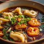 Spicy Shrimp Dumpling Noodle Soup