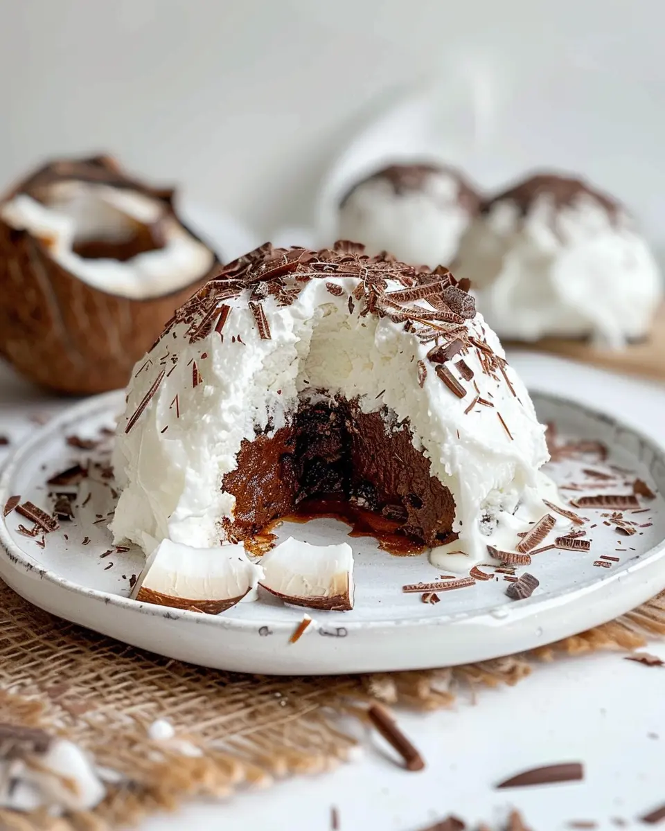 Coconut Dome with Chocolate Spread: An Indulgent Treat to Savor